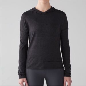 Lululemon Squad Goals Hoodie in Pebble Jacquard Black Blue Tied